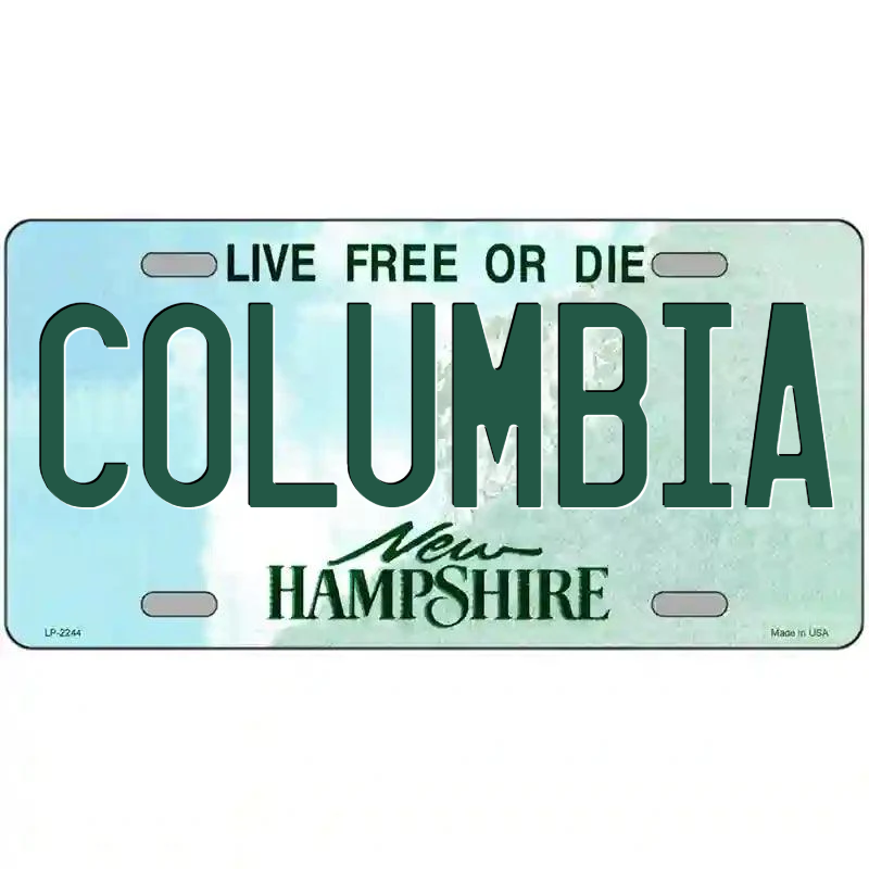 Columbia New Hampshire Metal Sign