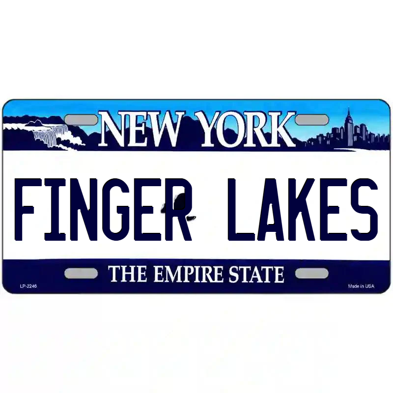Finger Lakes New York Blue Metal Sign