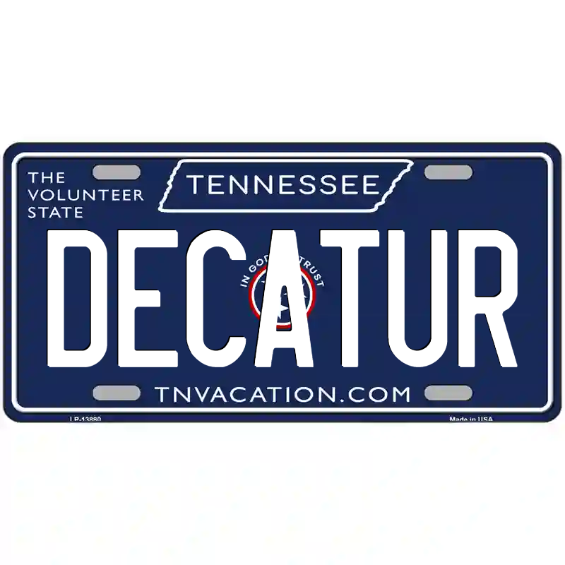 Decatur Tennessee Blue Metal Sign