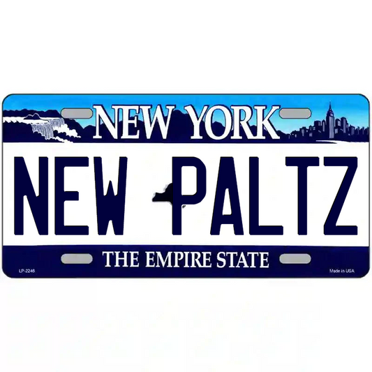 New Paltz New York Blue Metal Sign