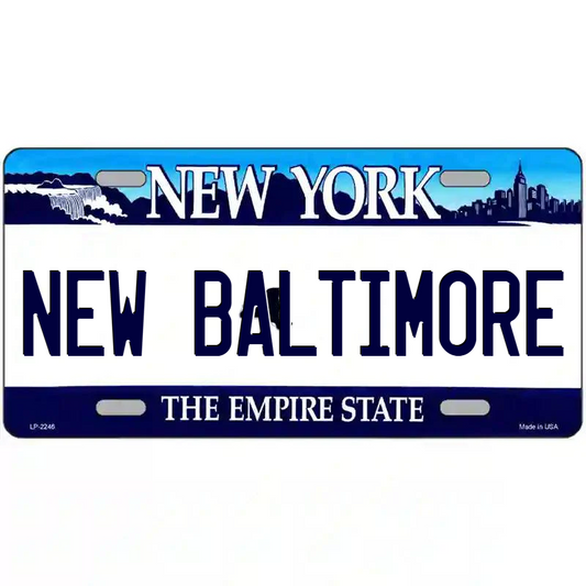 New Baltimore New York Blue Metal Sign