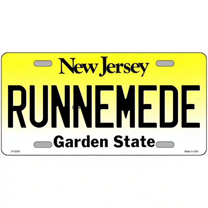 Runnemede New Jersey Metal Sign
