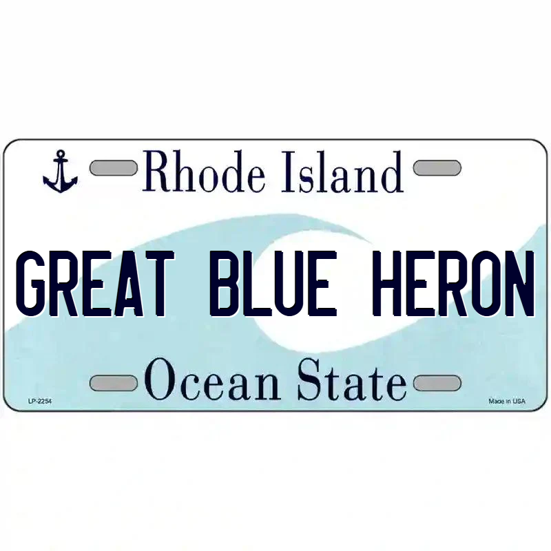 Great Blue Heron Rhode Island Metal Sign
