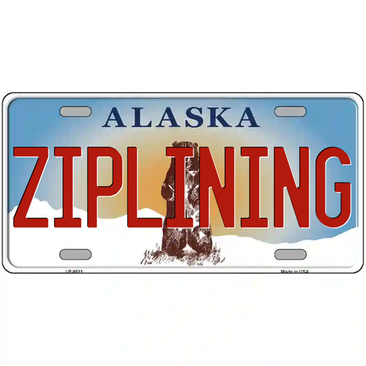 Ziplining Alaska Metal Sign