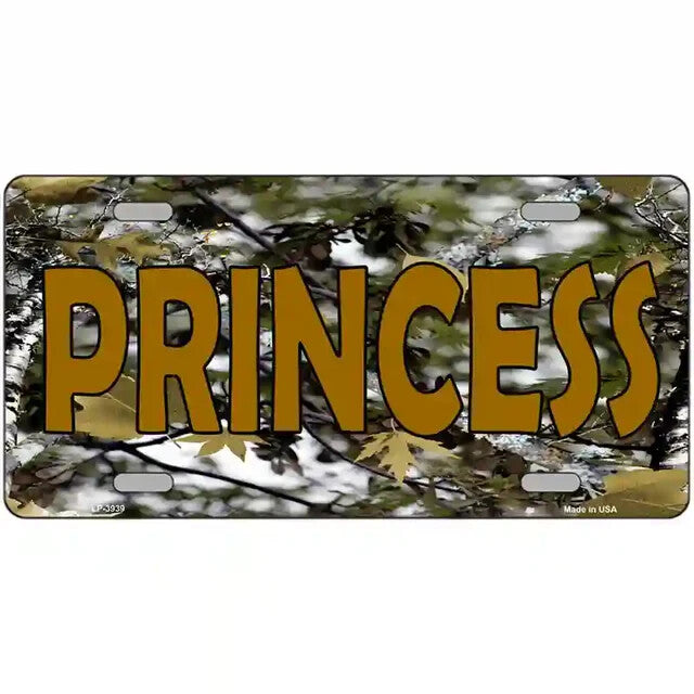 Princess Camo Metal Sign