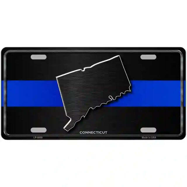 Connecticut Thin Blue Line Metal Sign