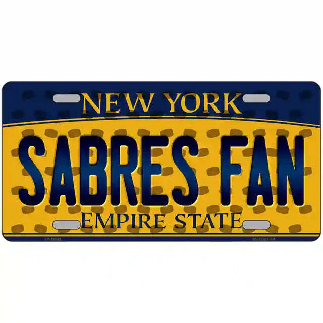 Sabres Fan New York Yellow Metal Sign