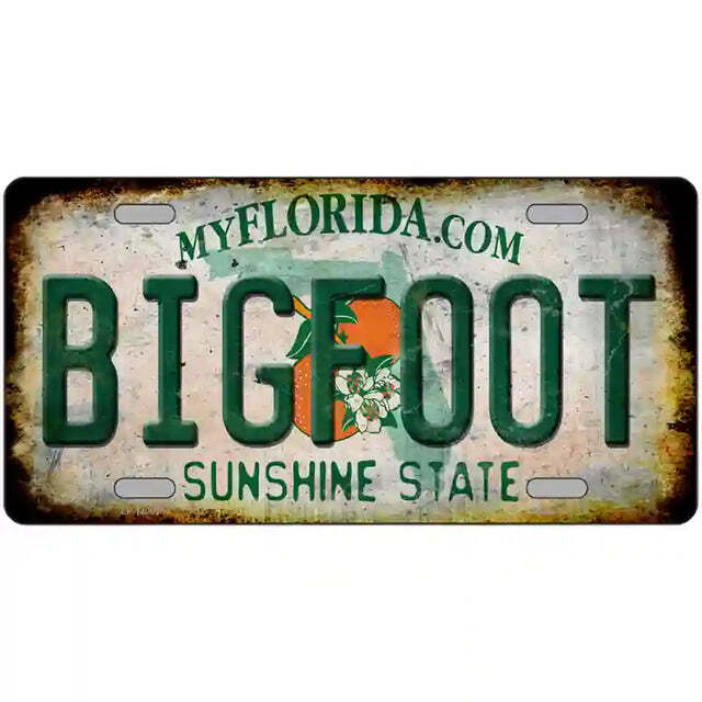 Bigfoot Rusty Look Florida Metal Sign