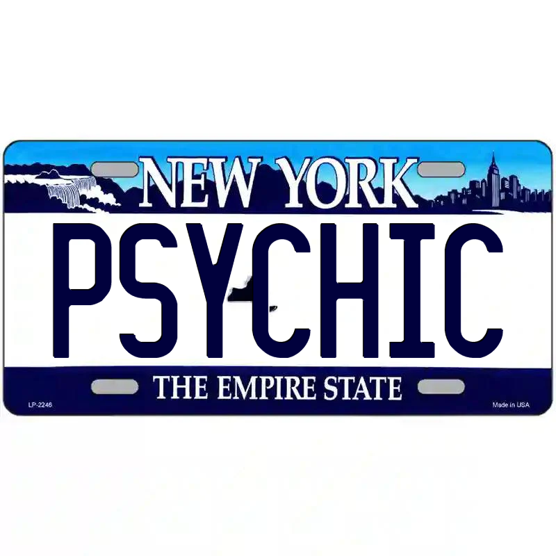 Psychic New York Blue Metal Sign
