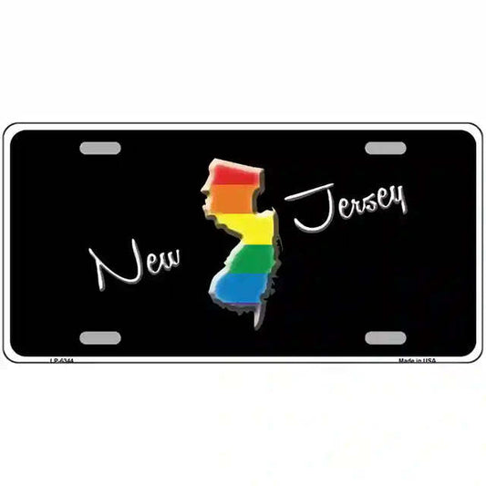 New Jersey Gay Pride Rainbow Flag Metal Sign