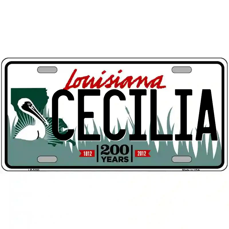 Cecilia Louisiana Metal Sign