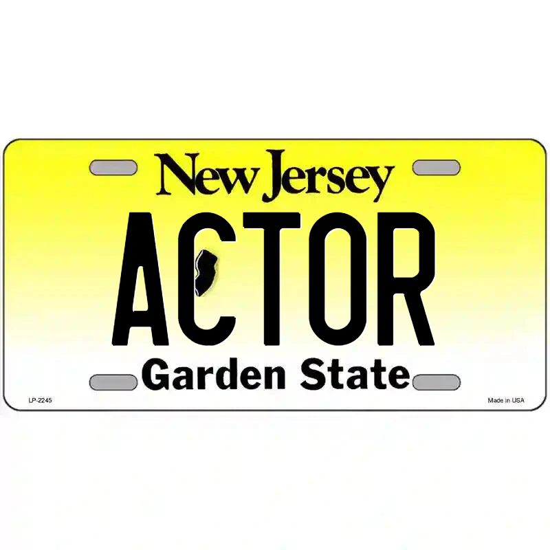 Actor New Jersey Metal Sign