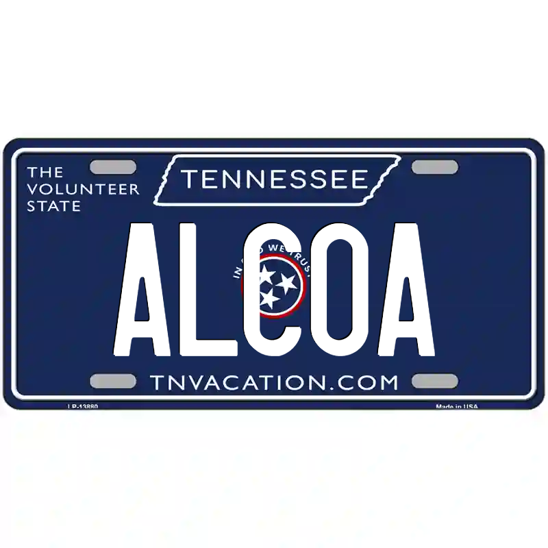 Alcoa Tennessee Blue Metal Sign