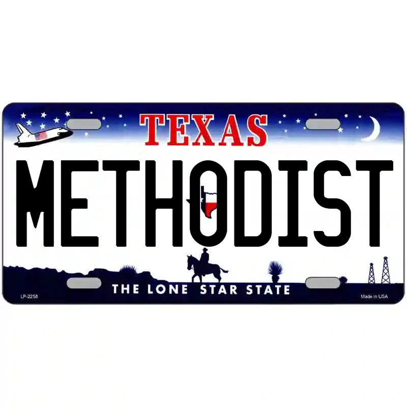 Methodist Texas Metal Sign