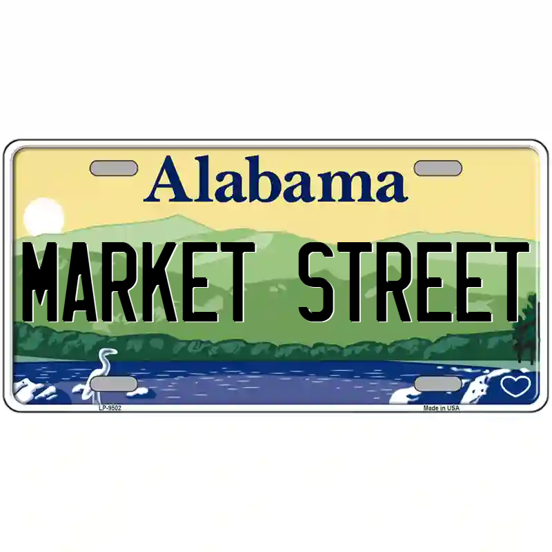 Market Street Alabama Metal Sign
