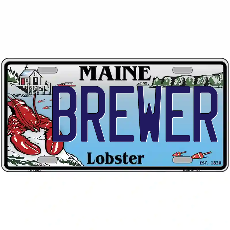 Brewer Maine Lobster Metal Sign