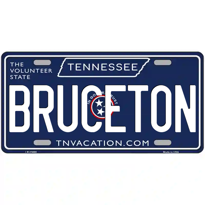 Bruceton Tennessee Blue Metal Sign