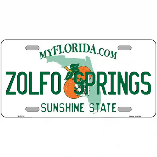 Zolfo Springs Florida Metal Sign