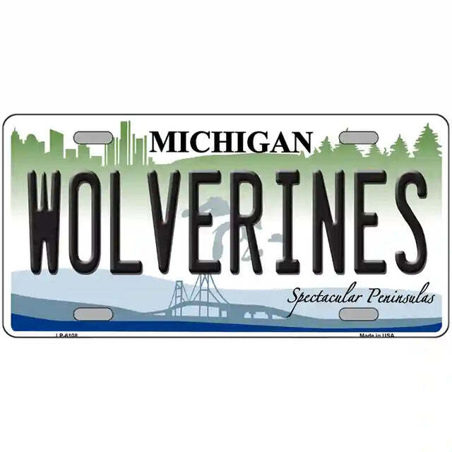Wolverines Michigan Metal Sign