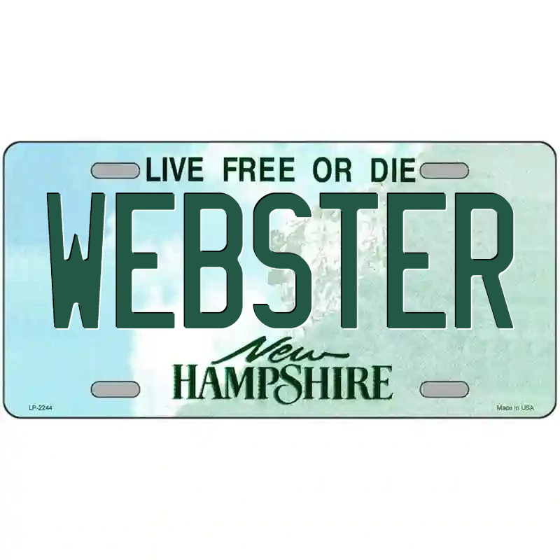 Webster New Hampshire Metal Sign