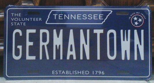 Germantown Tennessee Blue Metal Sign