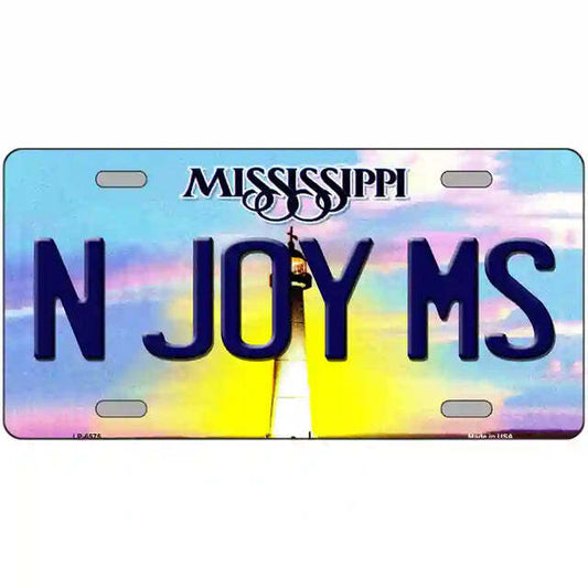 N Joy MS Mississippi Metal Sign
