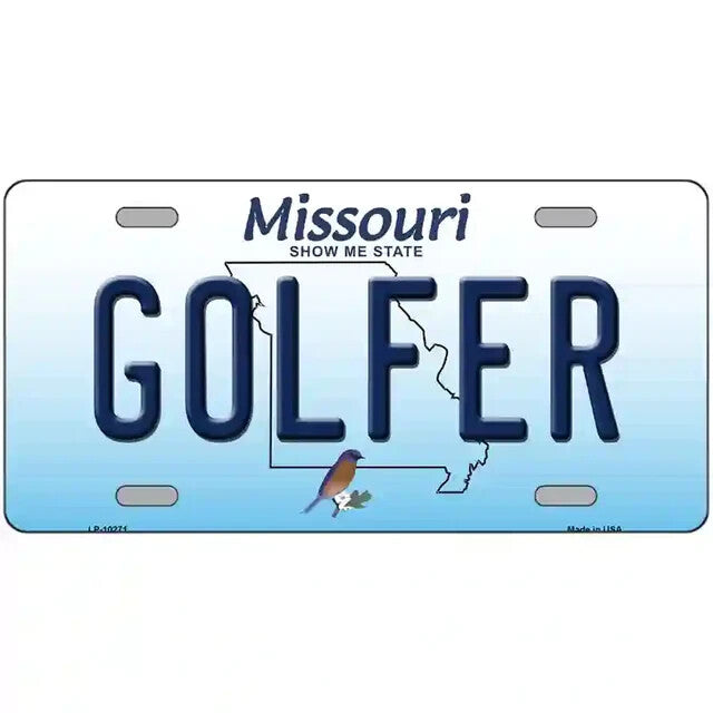 Golfer Missouri Metal Sign