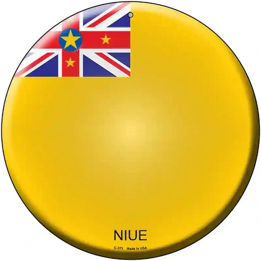Niue Flag 12" Circle Metal Sign