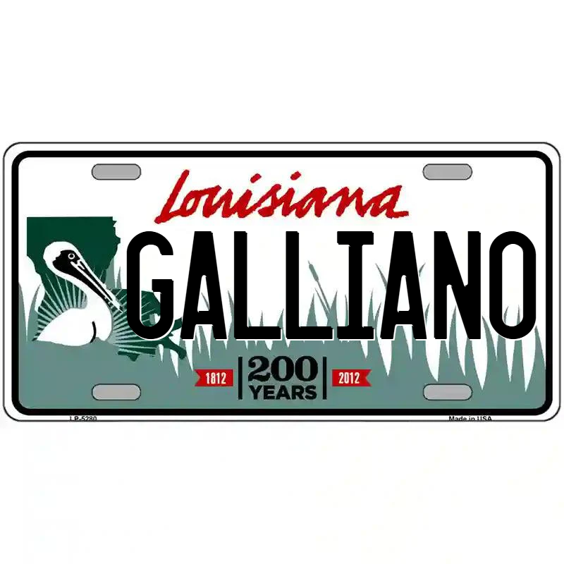 Galliano Louisiana Metal Sign