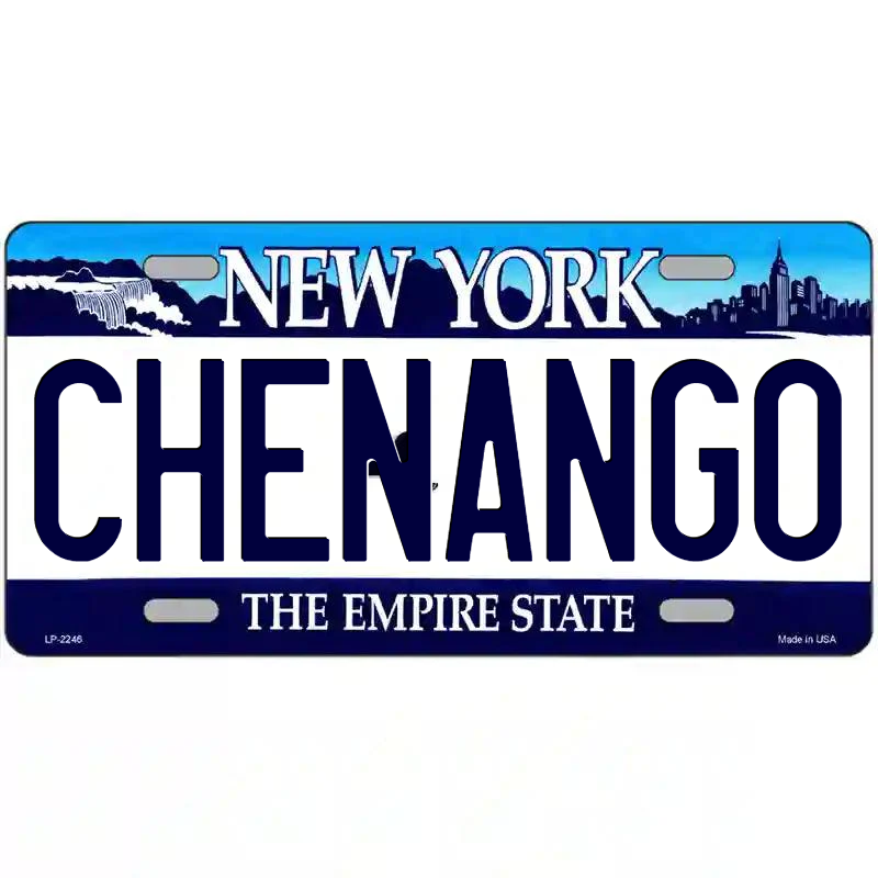 Chenango New York Blue Metal Sign