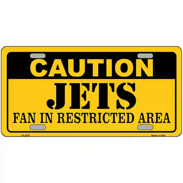 Caution Jets Fan in Restricted Area Metal Sign