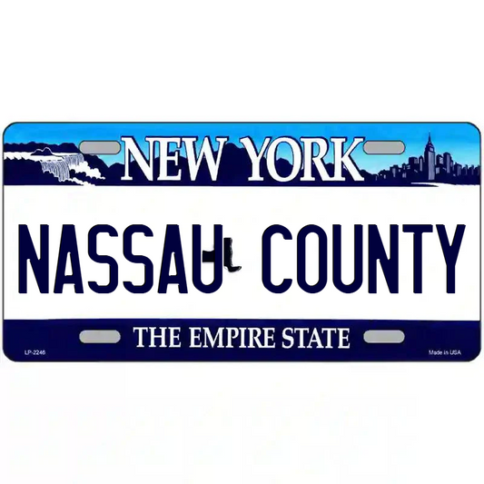Nassau County New York Blue Metal Sign