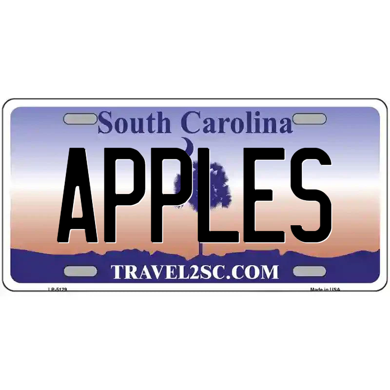 Apples South Carolina Metal Sign