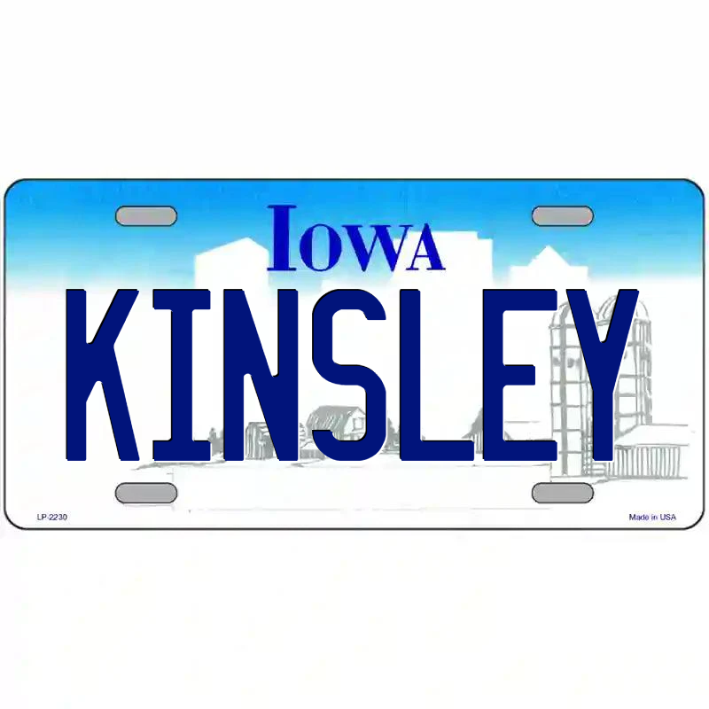 Kinsley Iowa Metal Sign