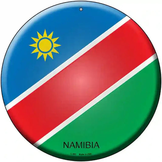 Namibia Flag 12" Circle Metal Sign
