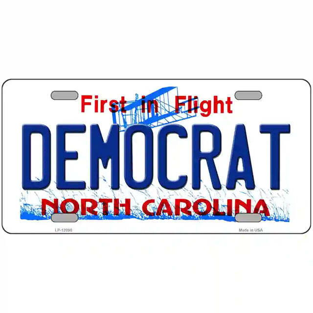 Democrat North Carolina Metal Sign
