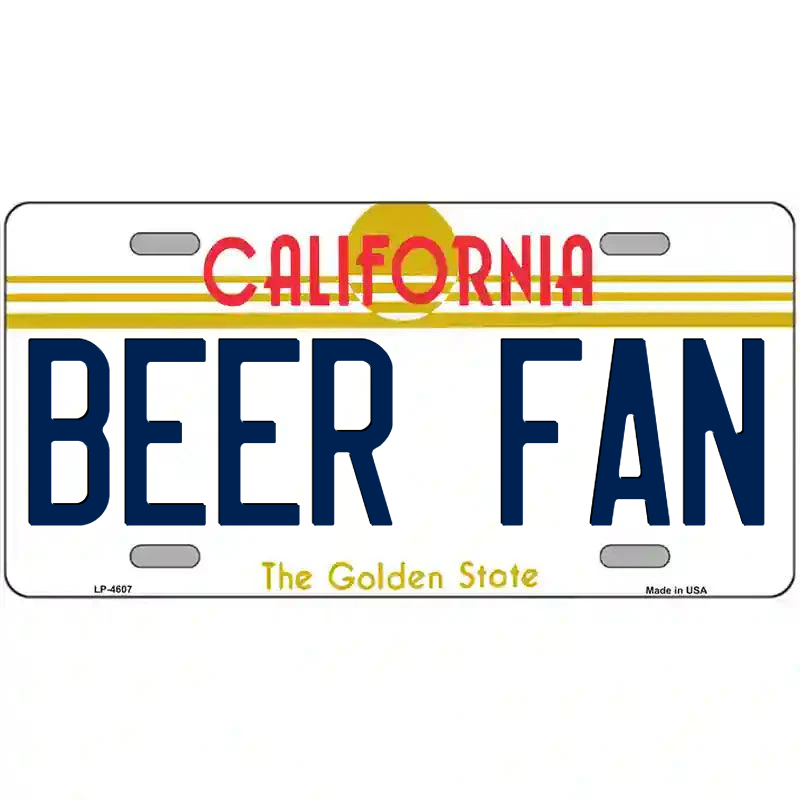 Beer Fan California Metal Sign