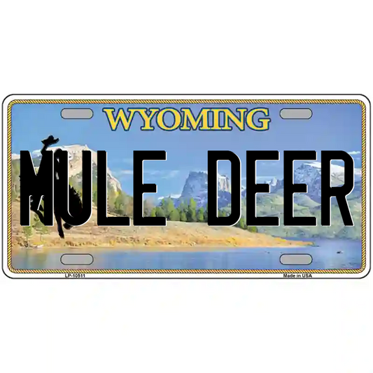 Mule Deer Wyoming Metal Sign