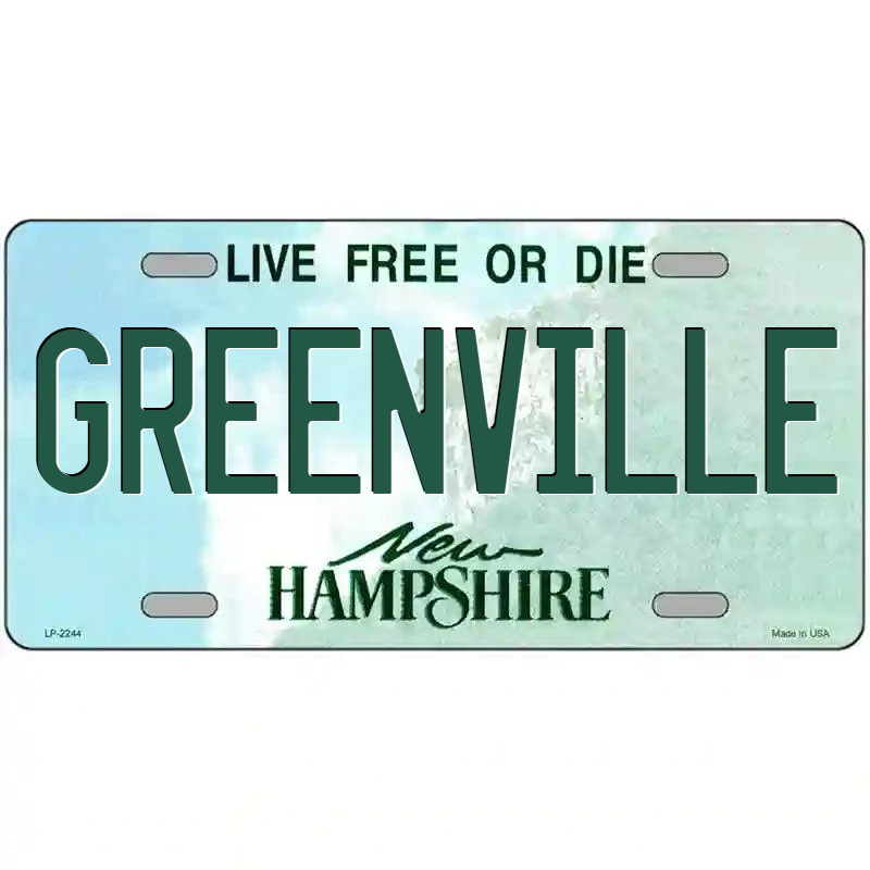 Greenville New Hampshire Metal Sign