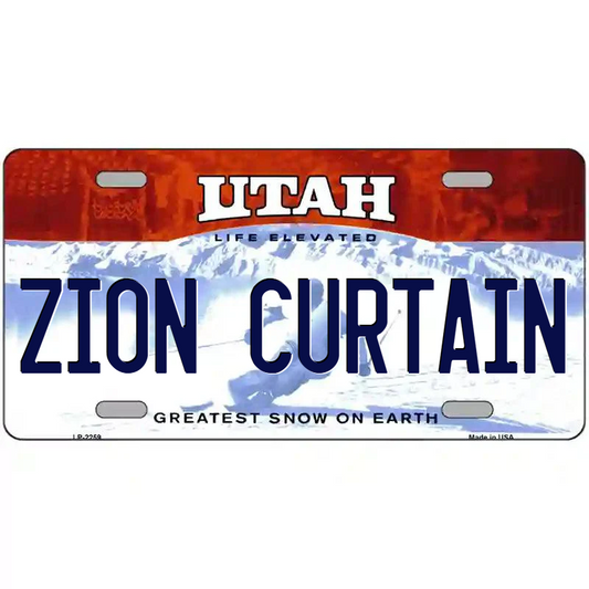 Zion Curtain Utah Metal Sign