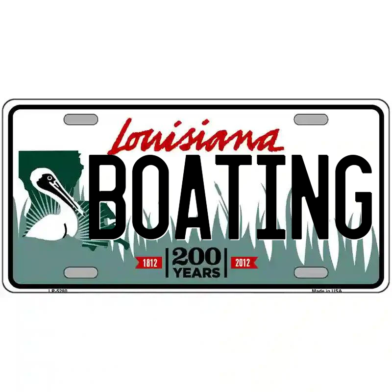 Boating Louisiana Metal Sign