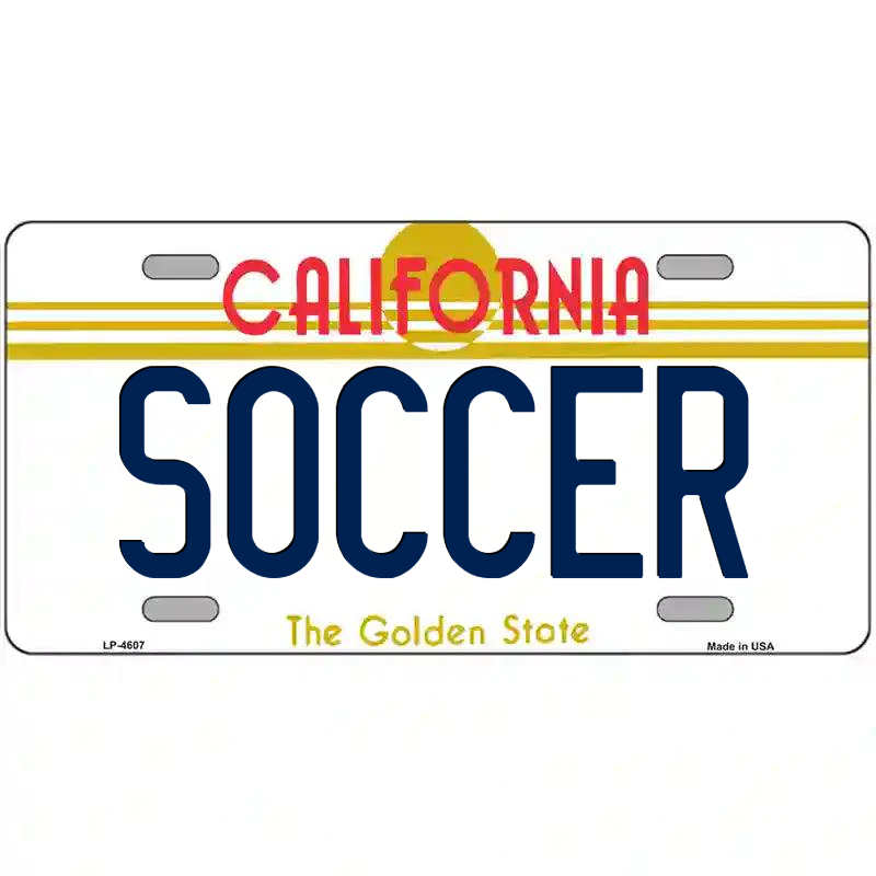 Soccer California Metal Sign