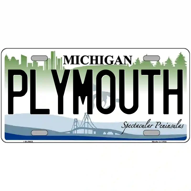 Plymouth Michigan Metal Sign