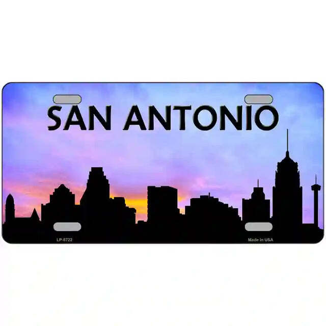 San Antonio Texas Silhouette Metal Sign