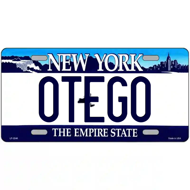 Otego New York Blue Metal Sign