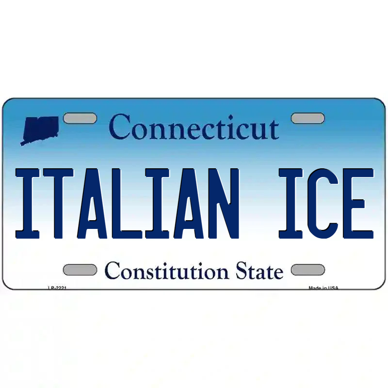 Italian Ice Connecticut Metal Sign