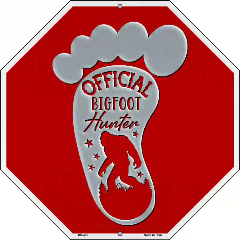 Official Bigfoot Hunter 12" Octagon Metal Sign