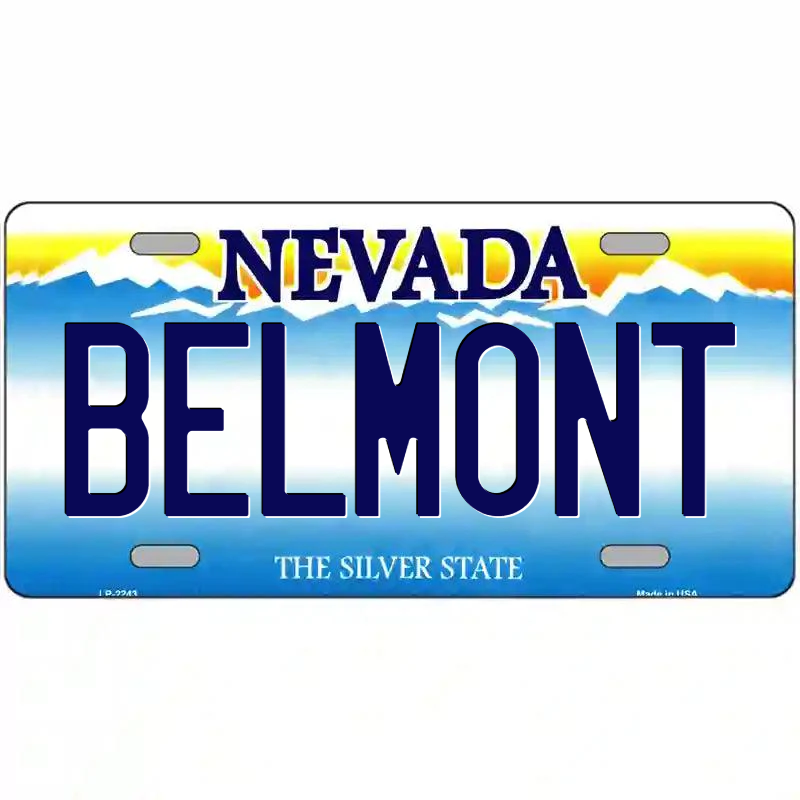 Belmont Nevada Metal Sign