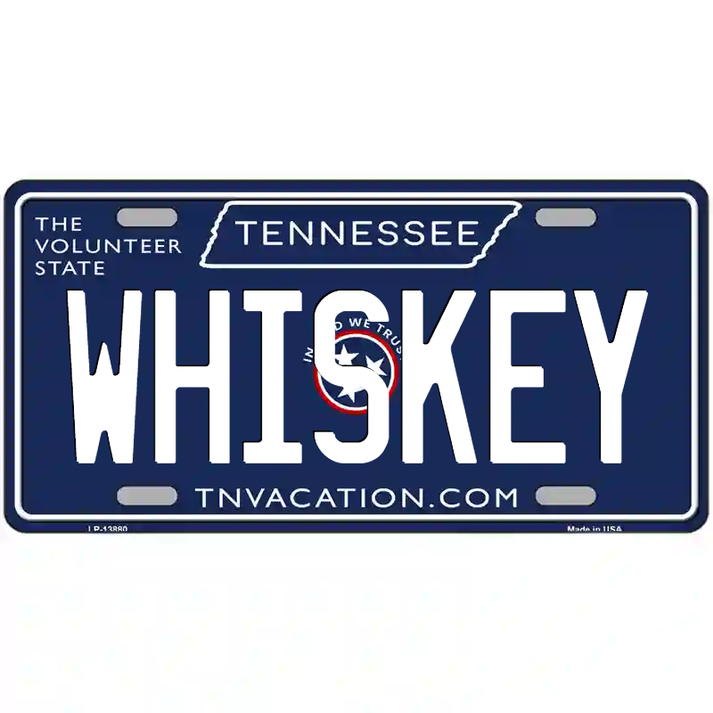 Whiskey Tennessee Blue Metal Sign