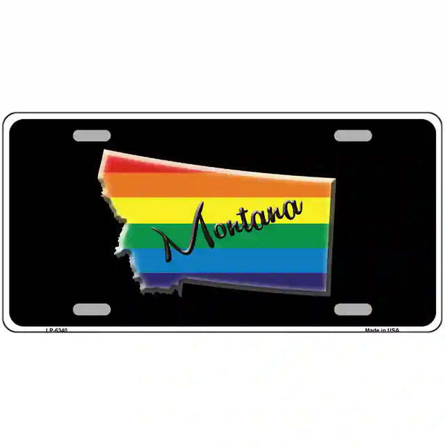 Montana Gay Pride Rainbow Flag Metal Sign